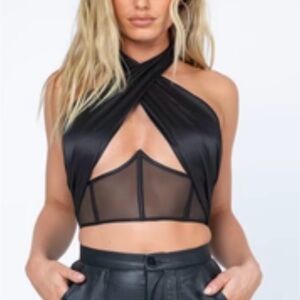 Princess Polly Black Crop Top